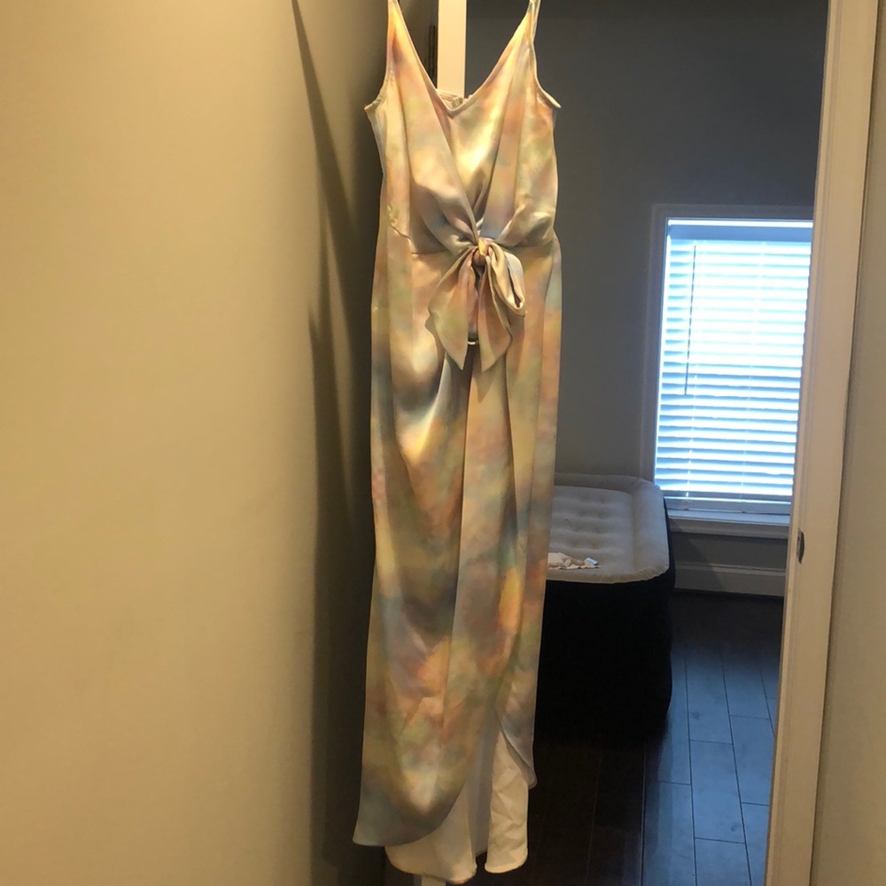 Feel the Groove Blue Multi Tie Dye Maxi Dress Small